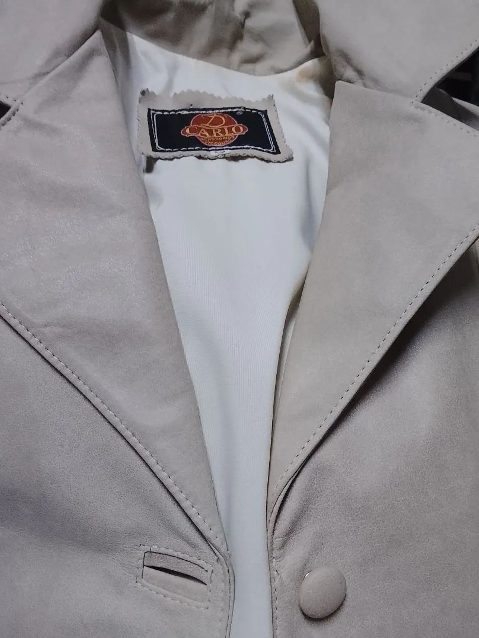 Blazer feminino de couro legítimo 