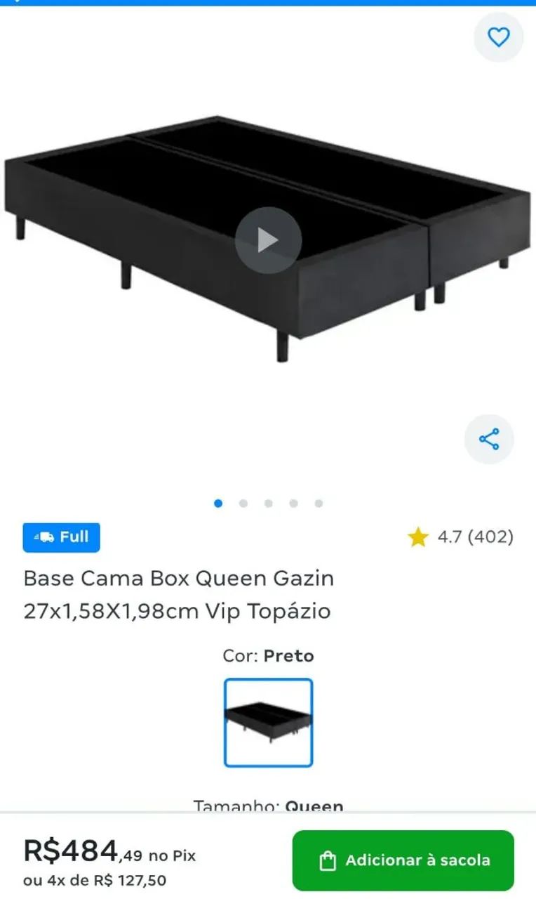 Base Cama Box Queen - Preto - Foto 2