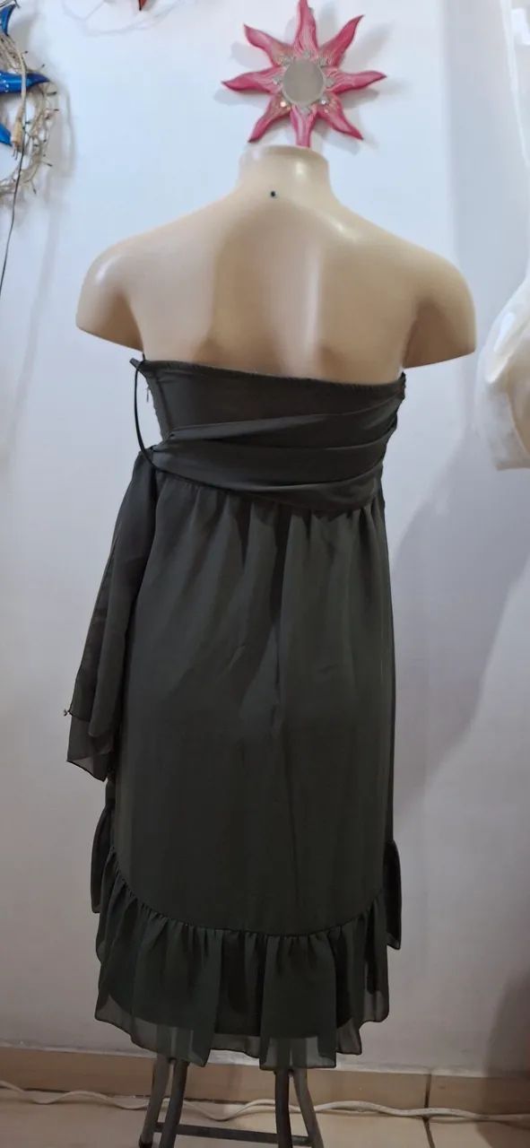 Vestido verde militar com bolsos - Foto 3