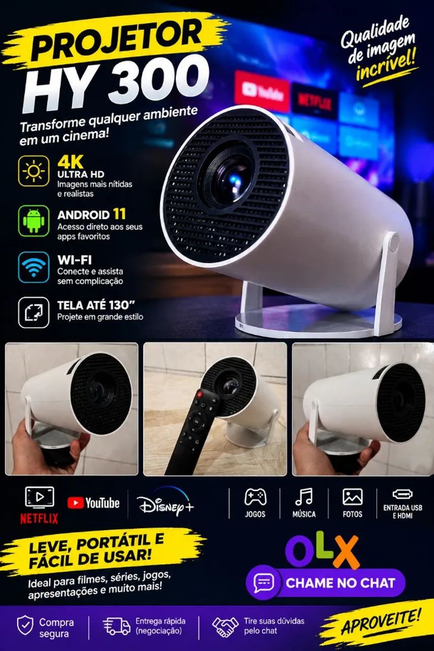 projetor Hy 300 Android 11