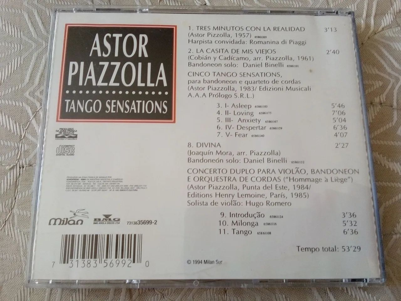 Cd Astor Piazzolla Tango Sensations CD nacional e original - CDs