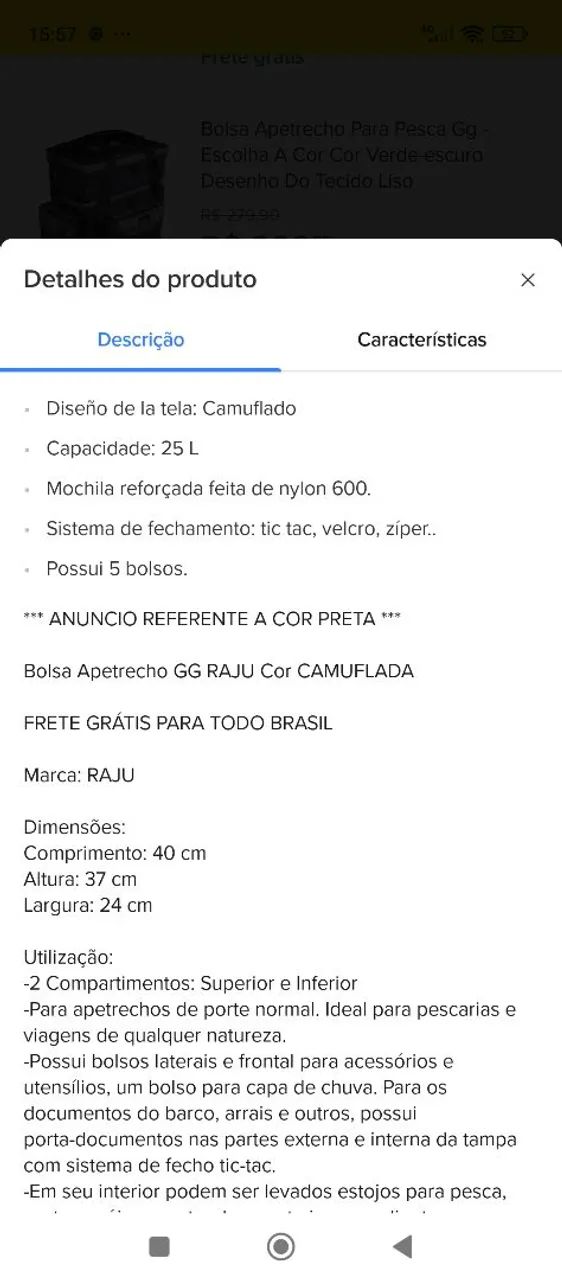 Bolsa para pesca apetrechos nova - Foto 3