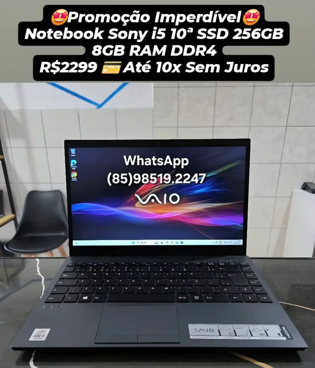 Promoção Notebook Sony Vaio i5 10ª Geração SSD 256GB 8GB RAM DDR4