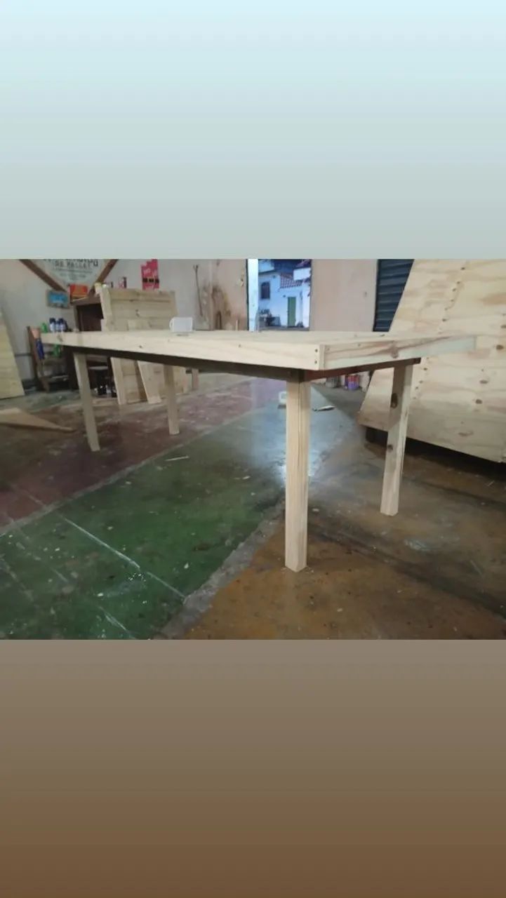 Mesa de madeira palete 2,20x0, 90  - Foto 4