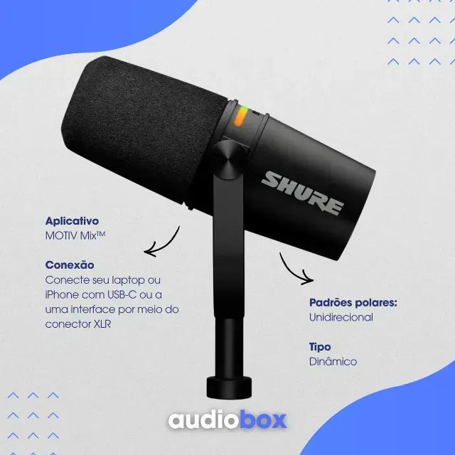 Vendo Microfone Shure Mv7+ Híbrido Usb-c E Xlr Dinâmico Podcast - Foto 2