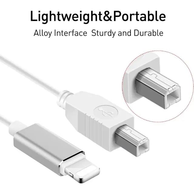 Cabo Lightning P/ iPhone iPad Usb Tipo B P/ Teclado Midi