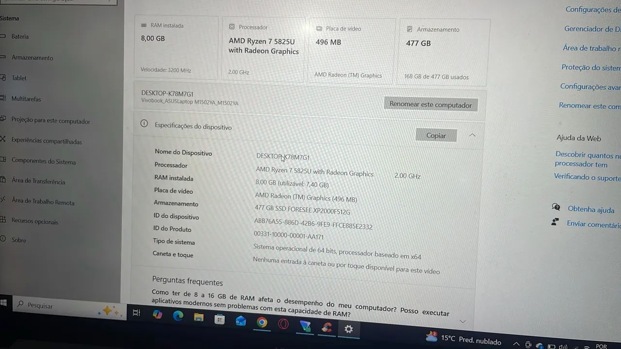 Computador Asus VivoBook Ryzen 7 - Foto 3