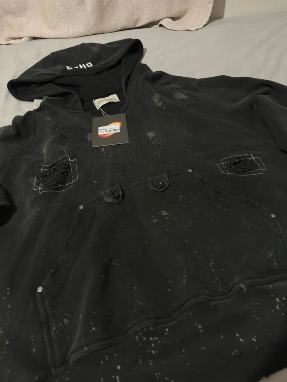 moletom egho studios void hoodie dirty black - Foto 3