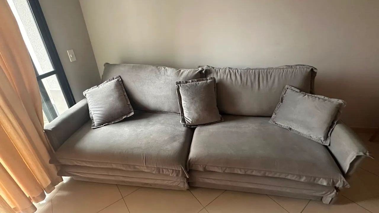 SOFÁ RETRÁTIL CINZA KOMFORT HOUSE - Foto 3