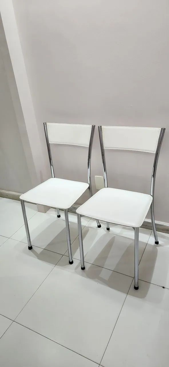 Kit cadeira de 02 em Inox e  couro - Foto 3