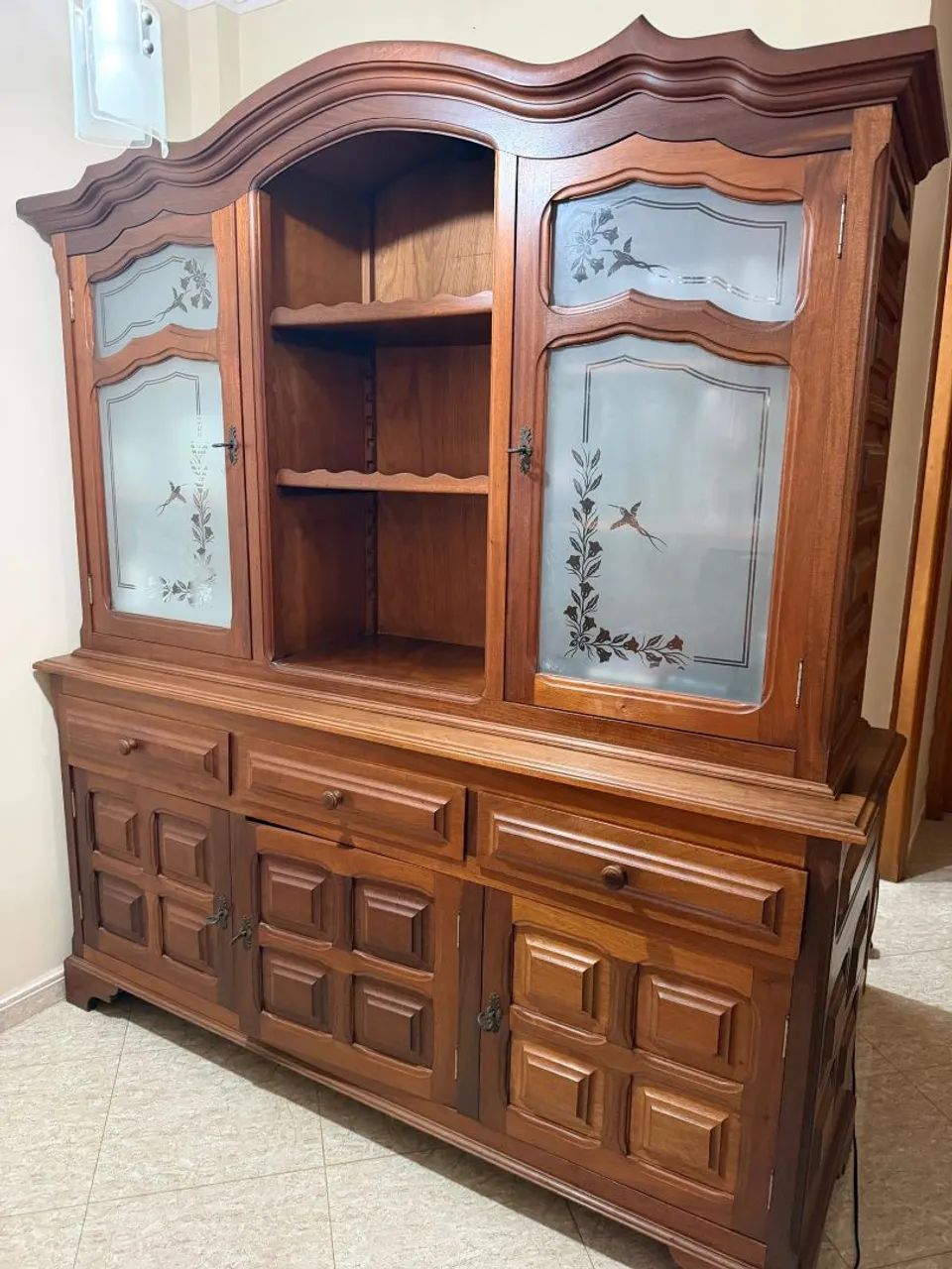 Móvel Sala Madeira Mogno Maciça - Antiquário