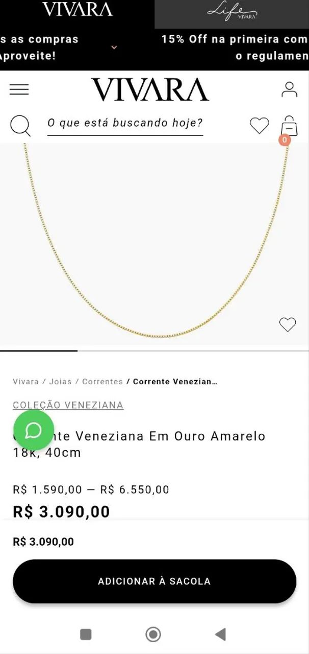 Corrente Veneziana e pingente ouro 18k  - Foto 3