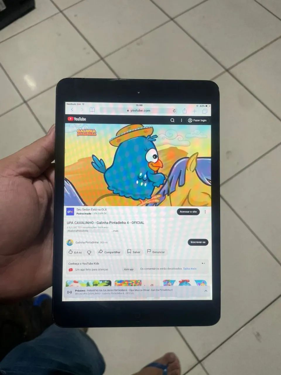 iPad mini todo original, pega chip, funcionando tudo normal.