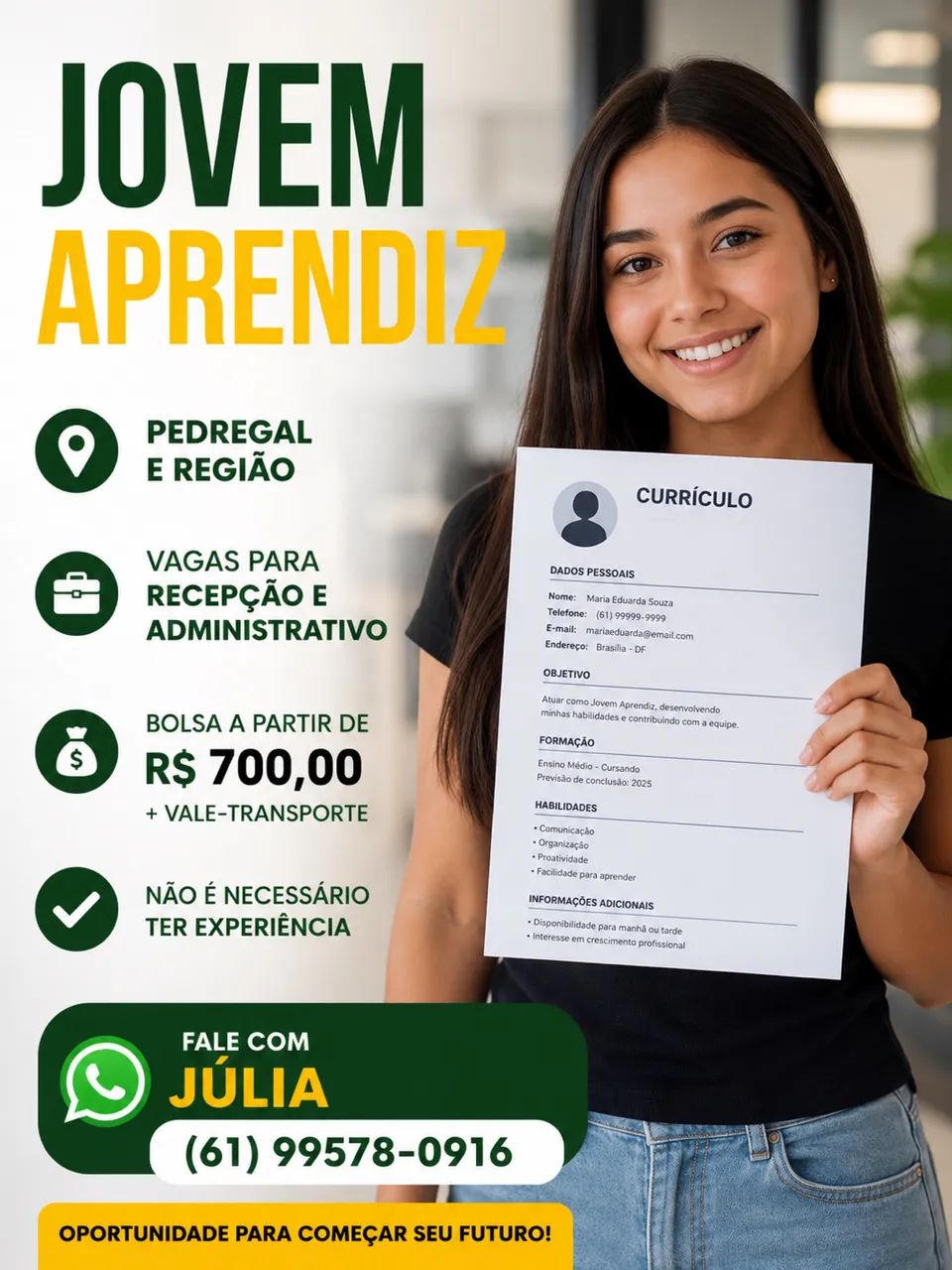 Vaga para jovem aprendiz 