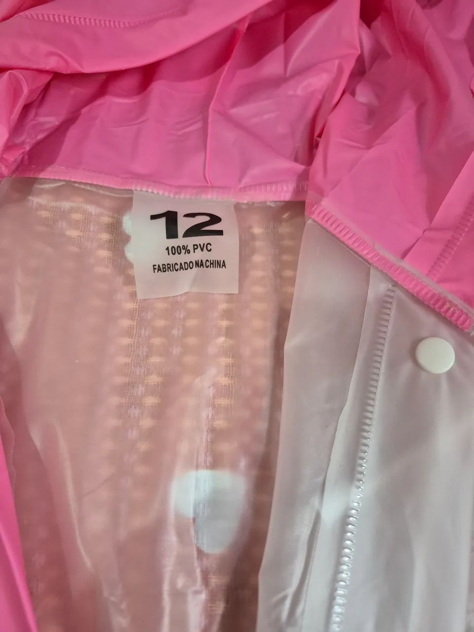 Capa de Chuva Infantil Rosa com Capuz - Tam 12  - Foto 4