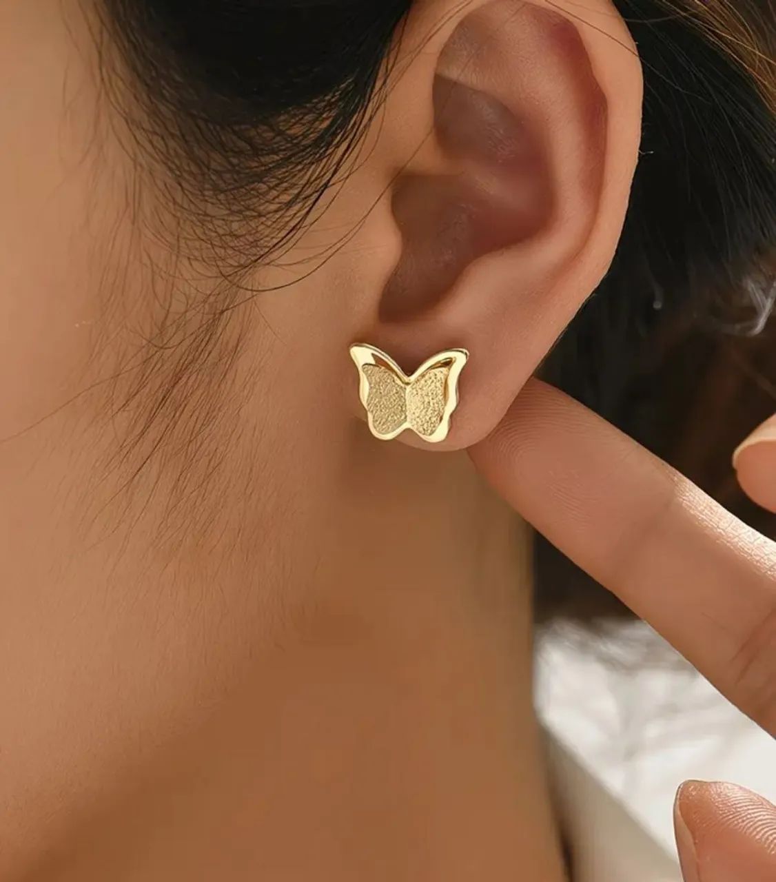 Conjunto colar e pulseira de borboleta em aço inoxidável - Foto 3