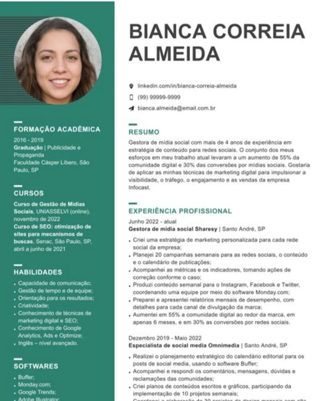 Edito currículo profissional 