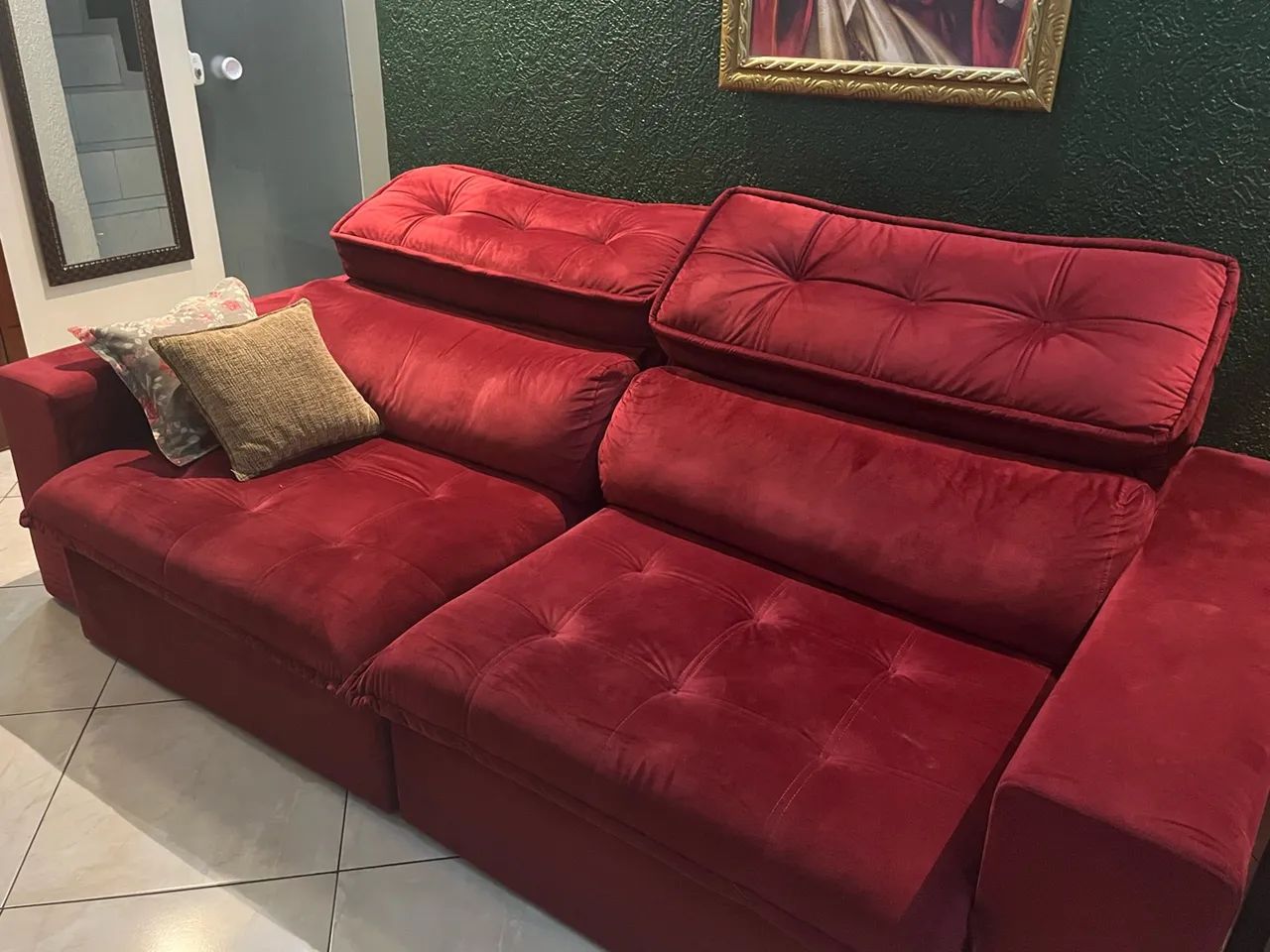Sofá cama vinho 4 lugares  - Foto 2