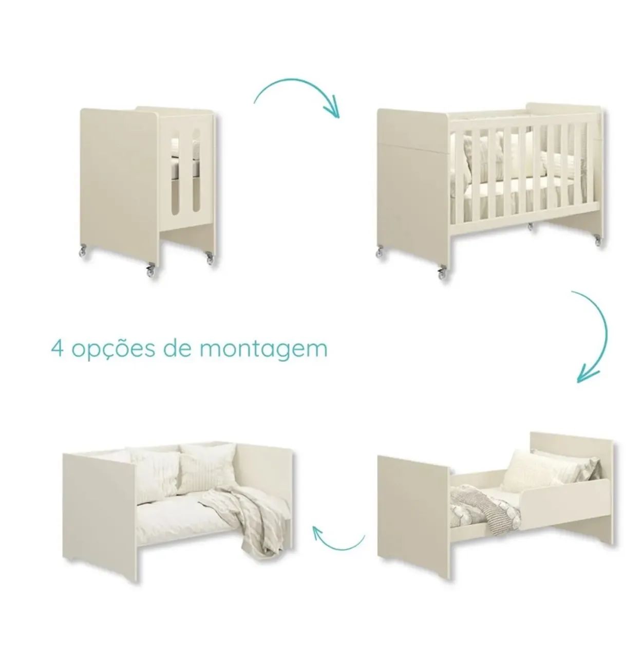 Berço 4 em 1 + colchão  - Foto 5