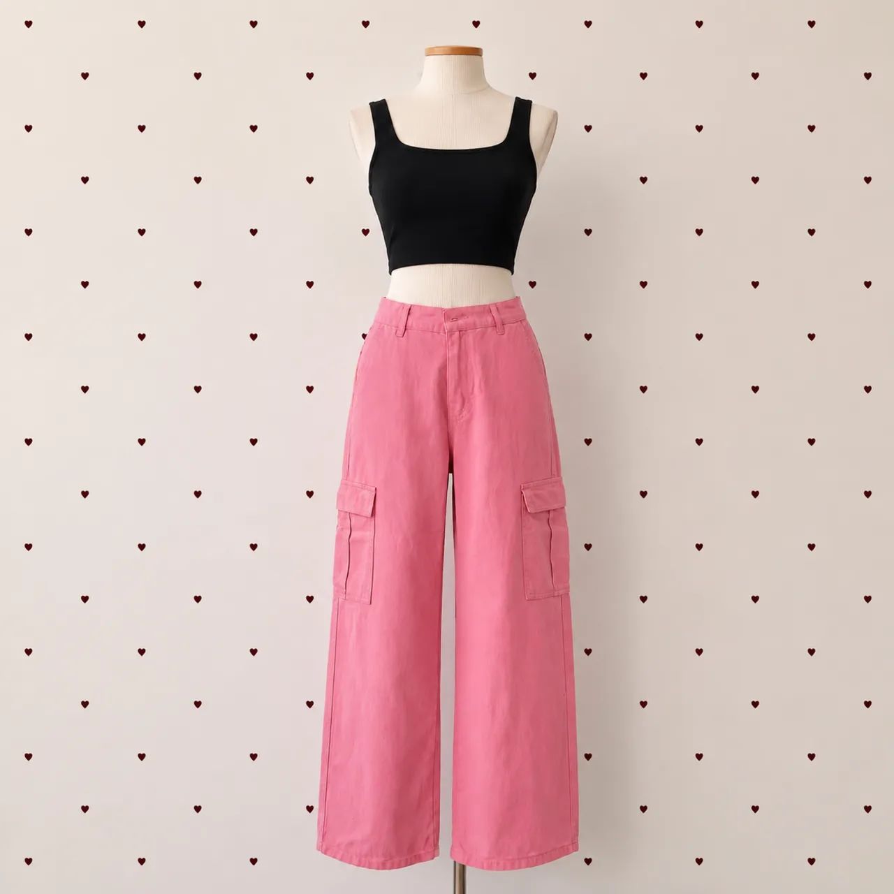 Calça cargo rosa