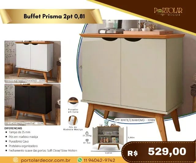 Buffet prisma 2pt 0,81 a pronta entrega 