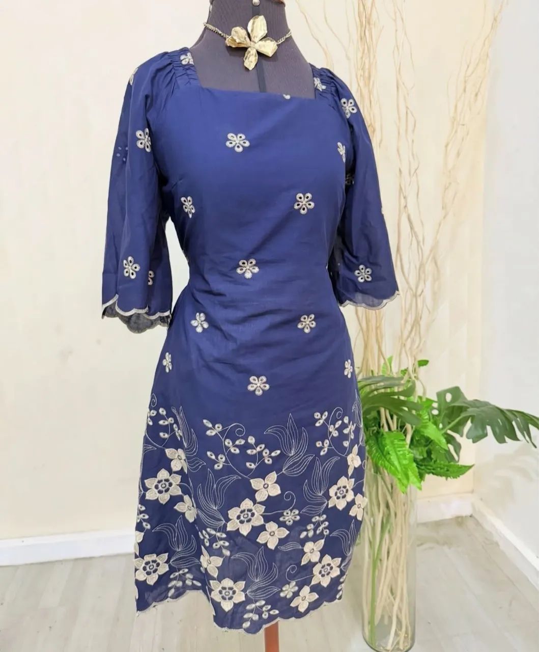 Vestido viscolinho bordado - NOVO 