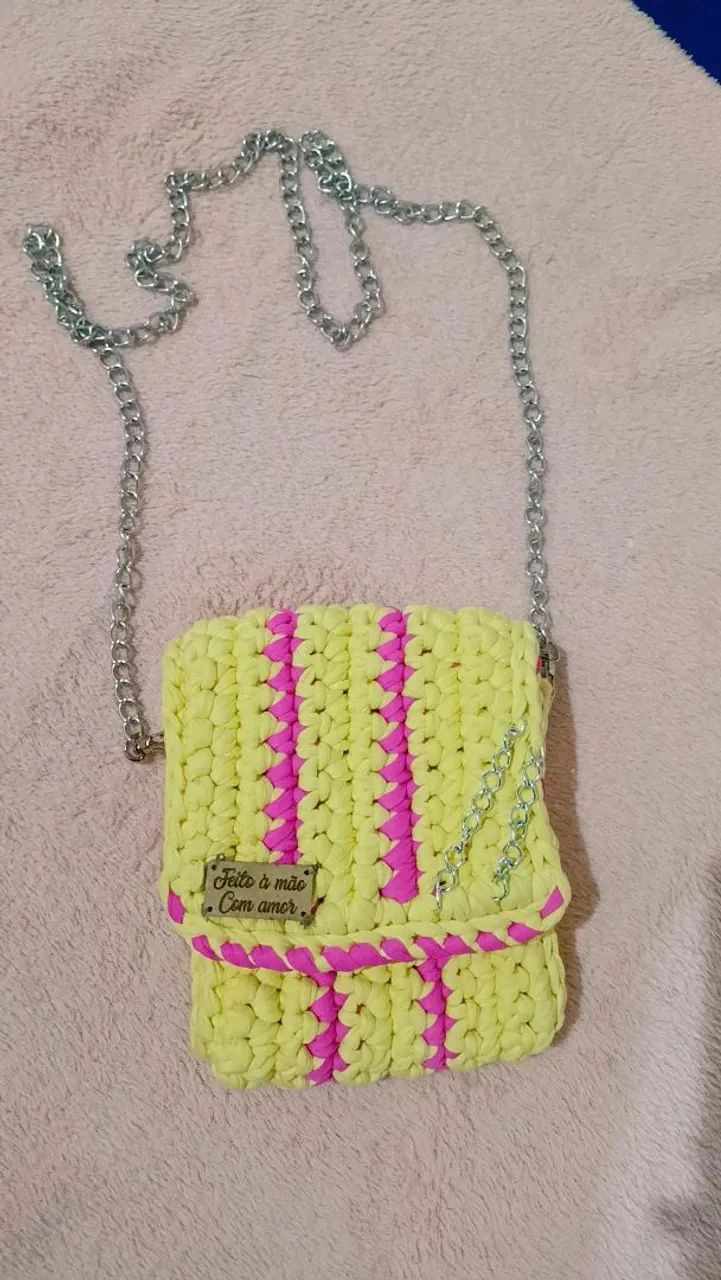 Bolsas crochê fio de malha  - Foto 3