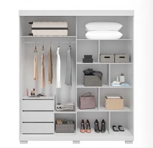 Guarda Roupa 2 Portas Vértice 180 Branco - Foto 2