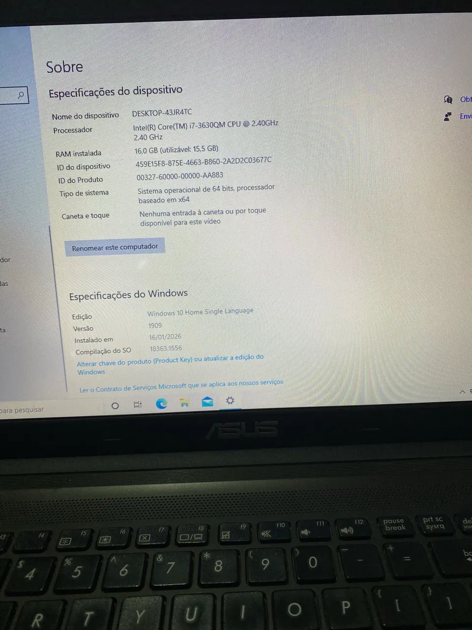 Notebook Asus I7 (3ª gen) 16GB RAM - Foto 3