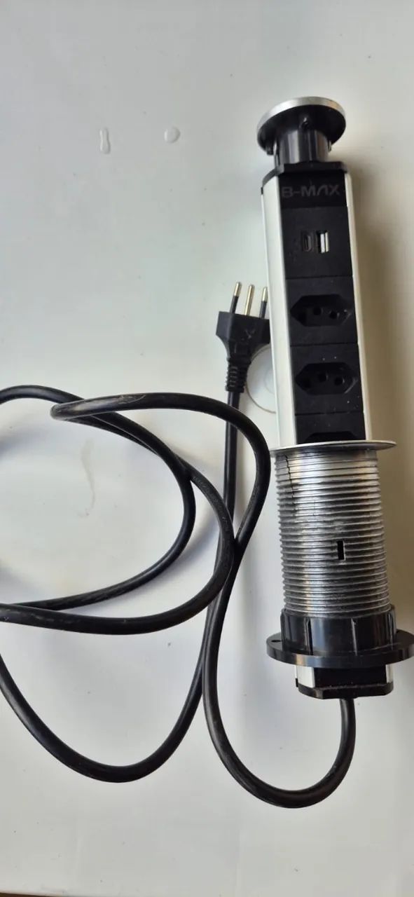 Torre De Tomada Multiplug Usb Tipo-c Retrátil Embutir Bancad - Foto 2