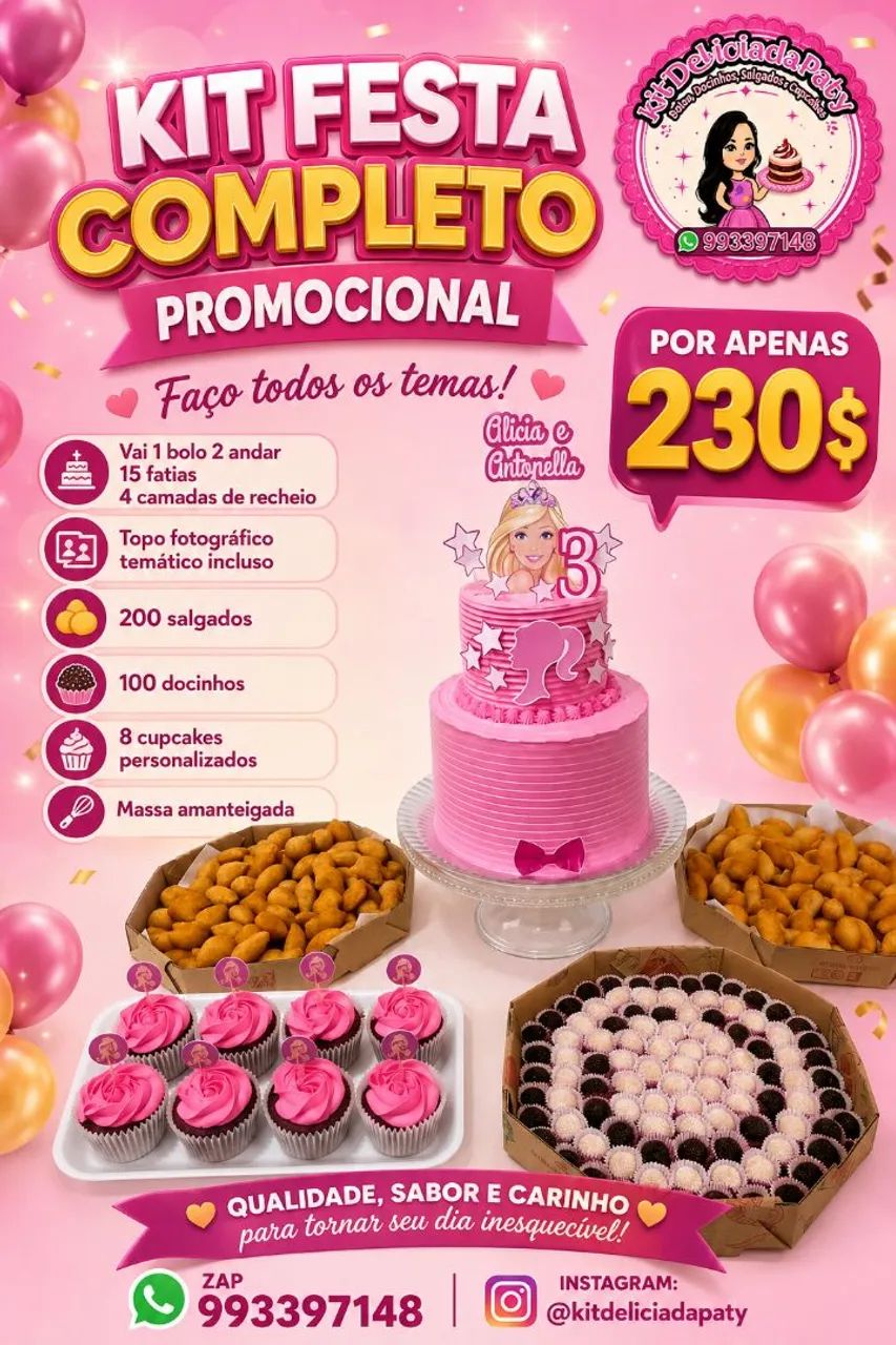 Kit festa completo promocional 