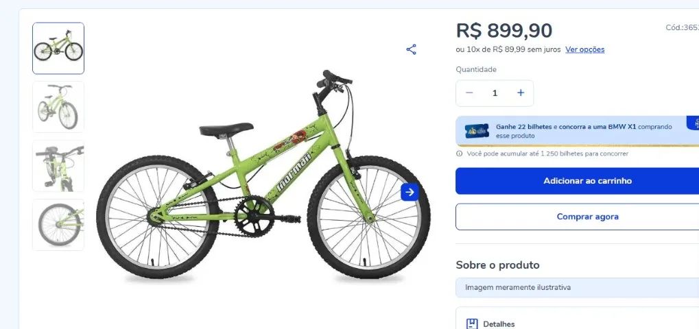 Bicicleta Infantil Aro 20 - Foto 5
