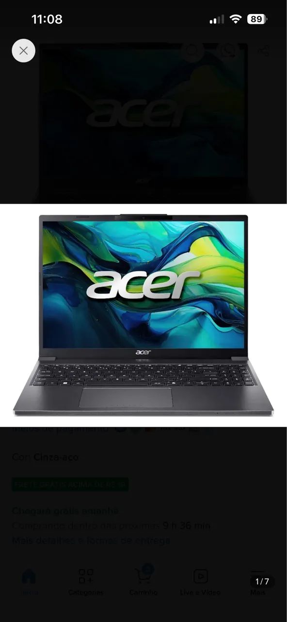 Notebook acer aspire 3 