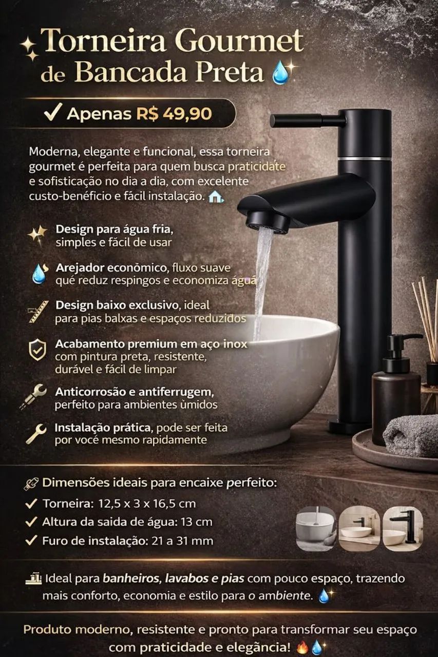 TORNEIRA LUXO PARA BANCADA 