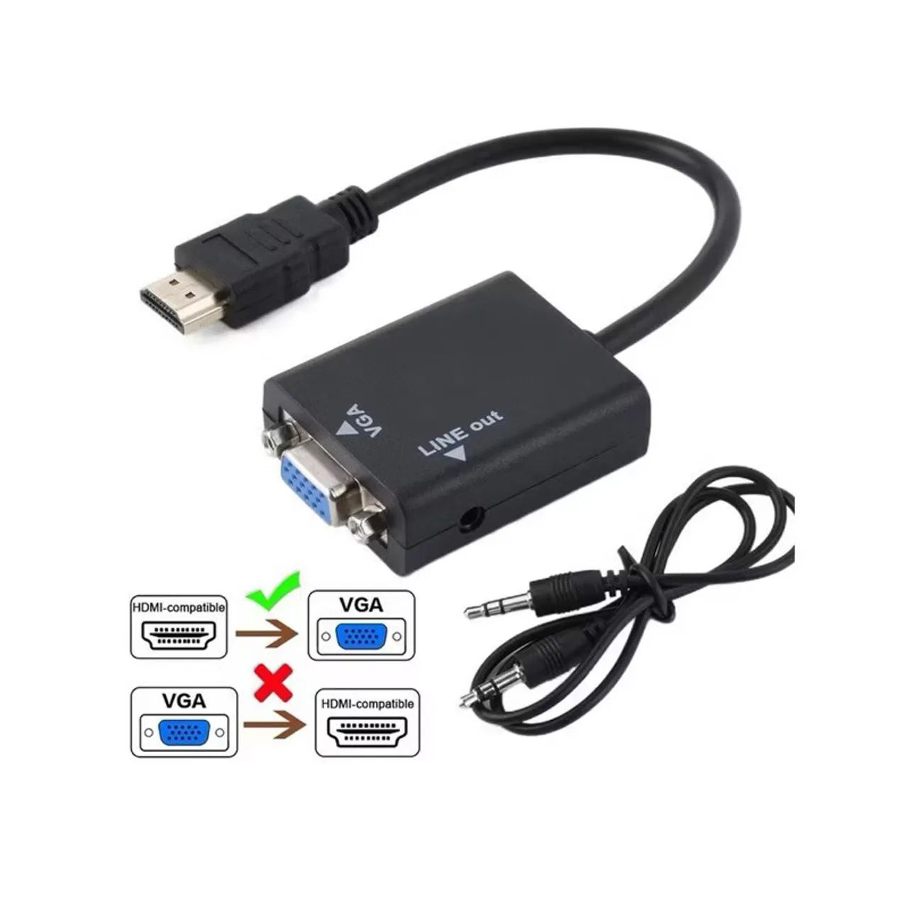 Cabo Conversor HDMI para VGA com Saída de Áudio P2 - NOVO - Foto 2