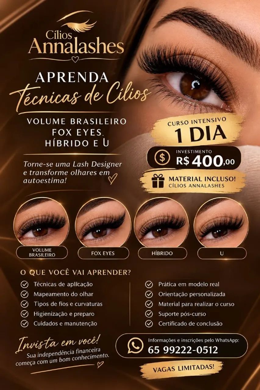 Cursos de cílios e sobrancelhas 