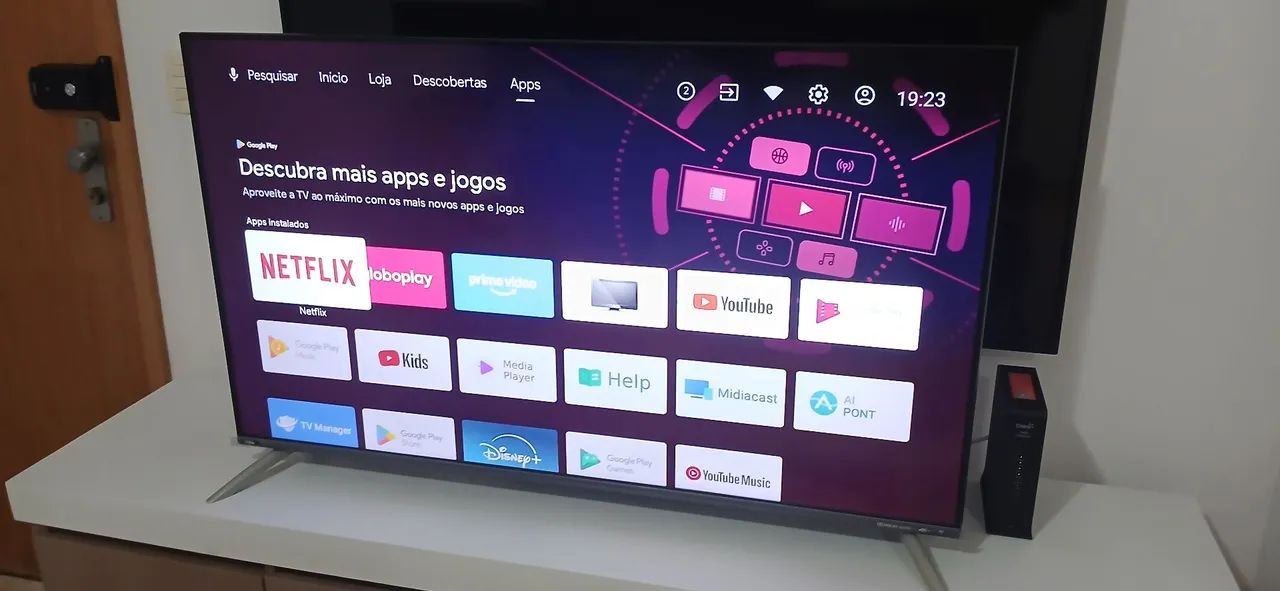 Tv 50 polegadas smart Android Bluetooth Cromecast google borda infinita 4k aceito cartão  - Foto 2