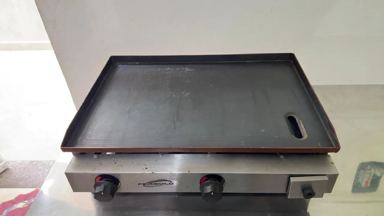 Chapa Lanche 60x40cm C/caixa de gordura