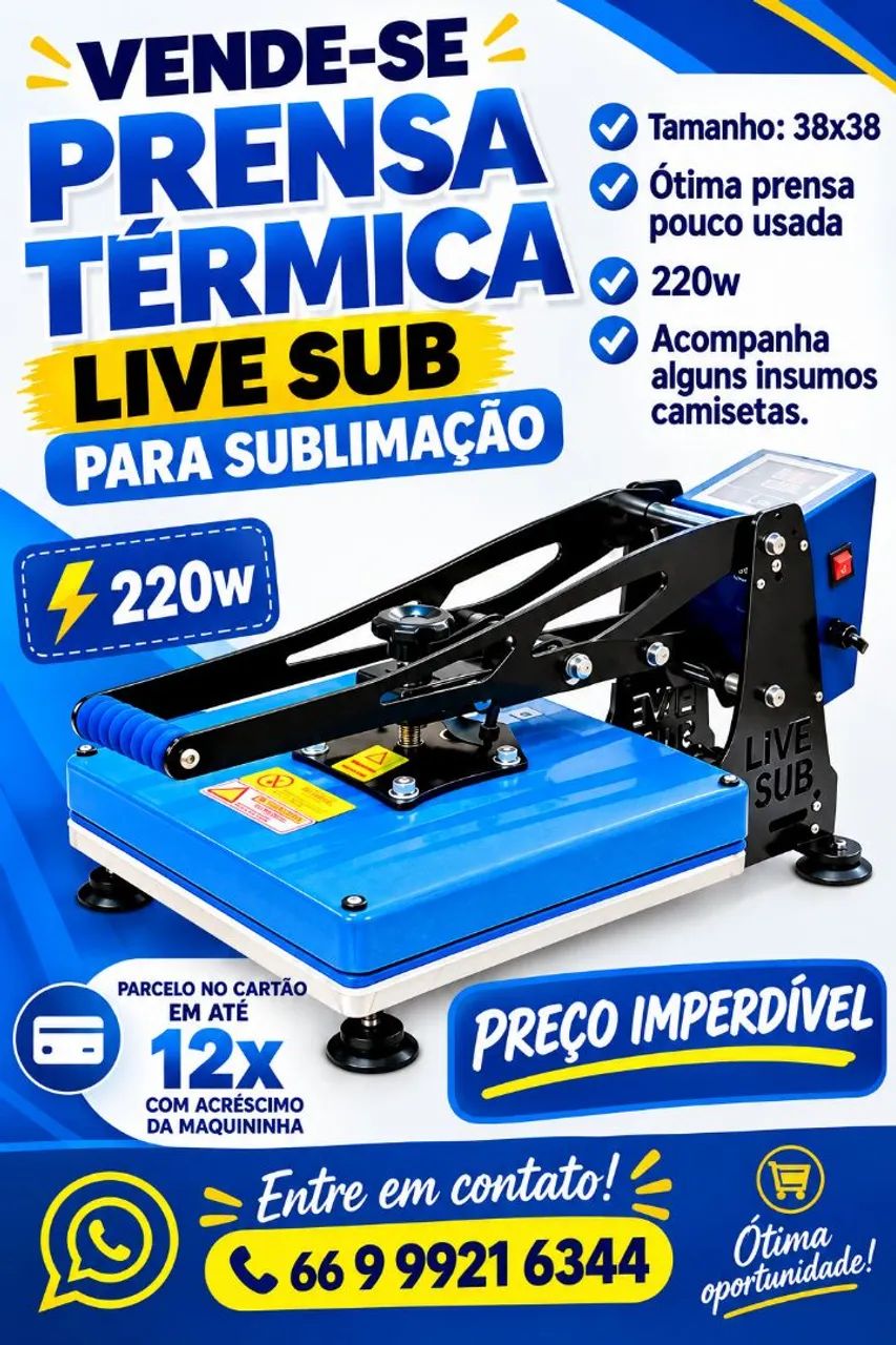 Maquina de sublimar camisetas LIVE SUB