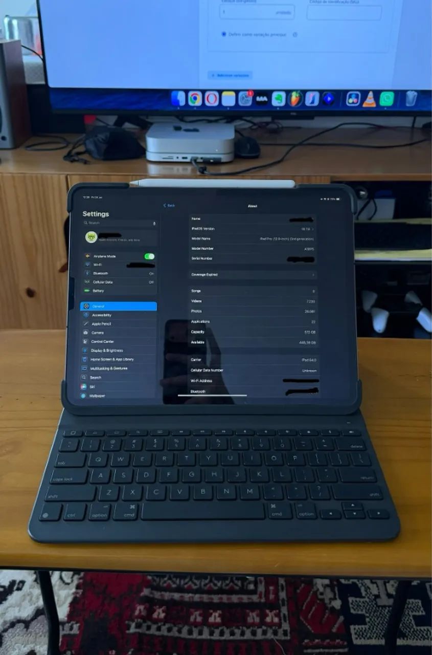 iPad Pro 12.9 3a Gen + Apple Pencil + Capa/teclado Logitech - Foto 2