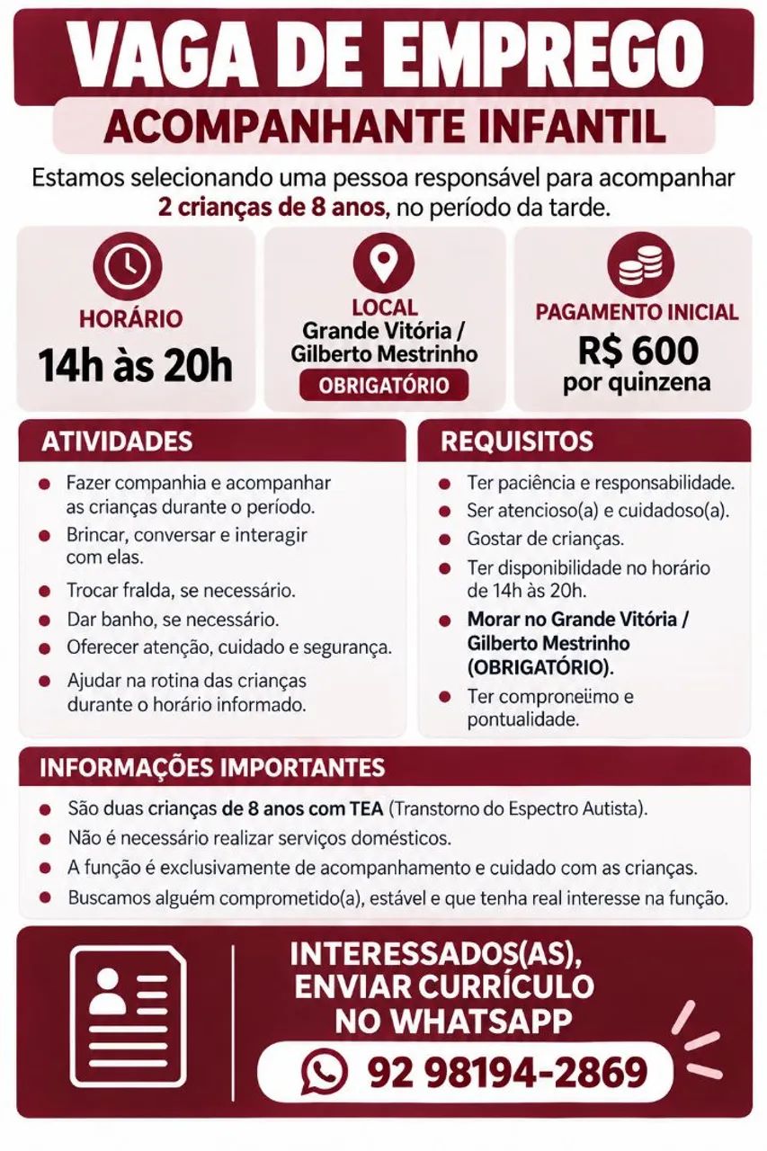 Acompanhante infantil 