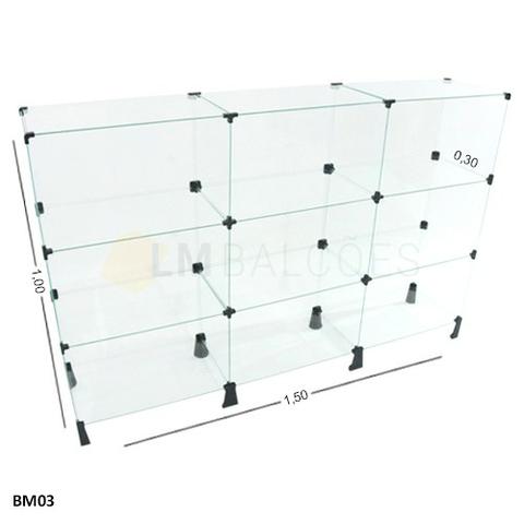 Balcao de vidro em oferta 1,50 x1 ,00 x 0,30 frete gratis SP