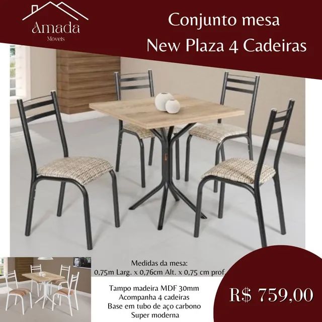 Conjunto de mesa lótus com 4 cadeiras , Entrega  em 3 dias  - Foto 4