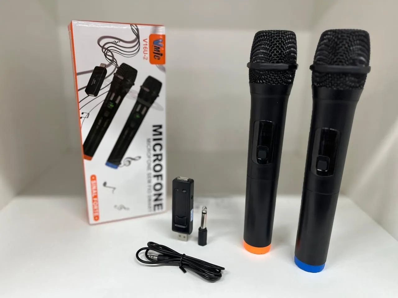 Microfone duplo sem fio 