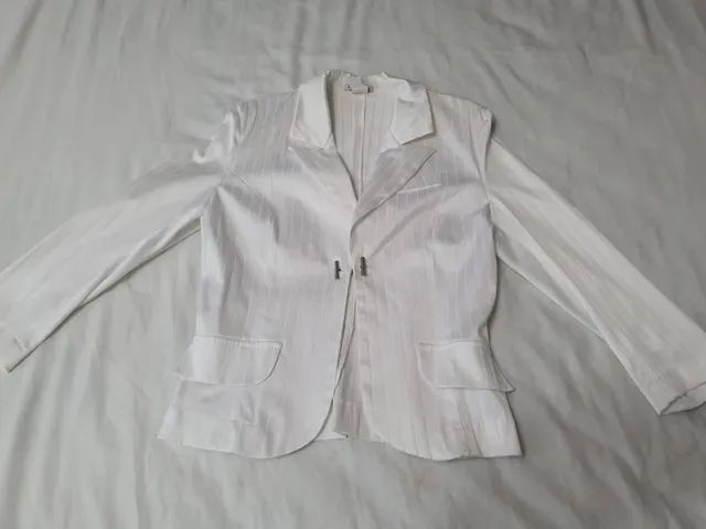 Terninho (Calça e Blazer) feminino Branco Novo - Foto 4
