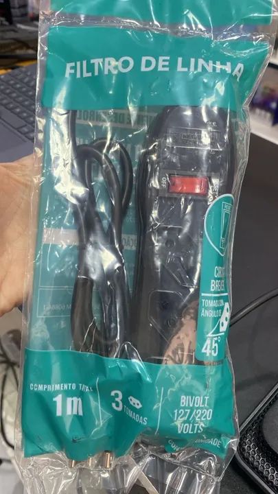 Filtro De Linha 3 Tomadas Pp 0,75mm cabo 80cm - Vinik Loja Coimbra Computadores Entregamos - Foto 3