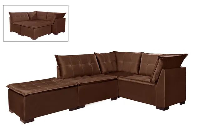 Sofá de Canto com Puff Saturno OFERTA p654 - Foto 4