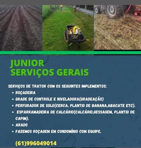 Serviços gerais de trator.