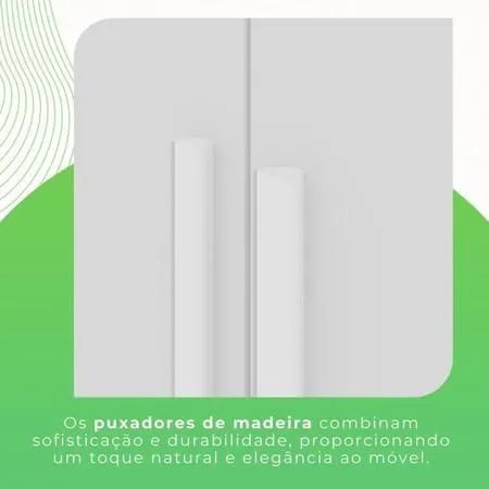 Guarda-roupa Solteiro 4 Portas com Espelho 2 Gavetas Estrela Premium - Foto 5