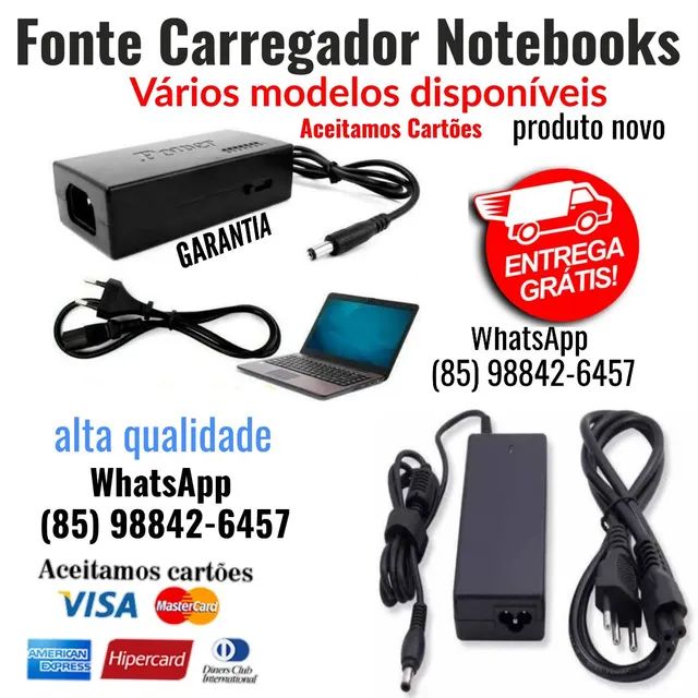 Todos os modelos de carregador e fonte para notebook Netbook entrega Grátis 